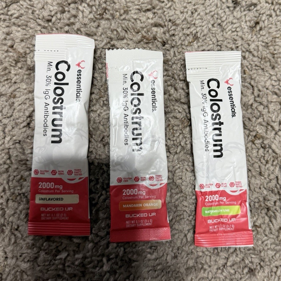 essentials Colostrum 2000mg Powder Stick Packs Immune Support Variety 3 Pack