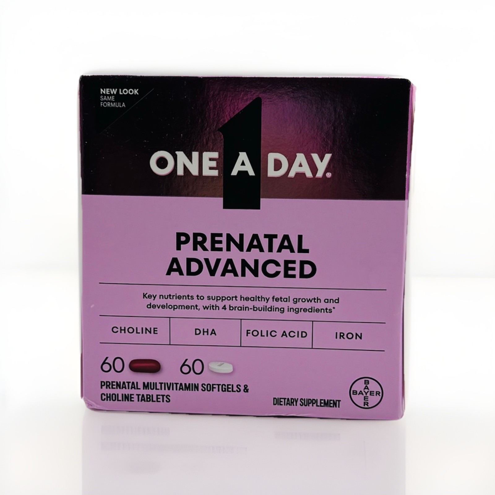 One A Day Advanced Prenatal Multivitamin with Choline 60+60 Count Exp 09/2027