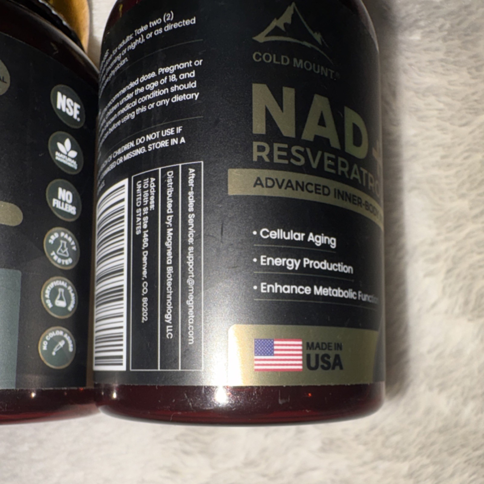 Cold Mount NAD+ 1200mg Resveratrol 50mg Liposomal Softgels 100ct No Fillers