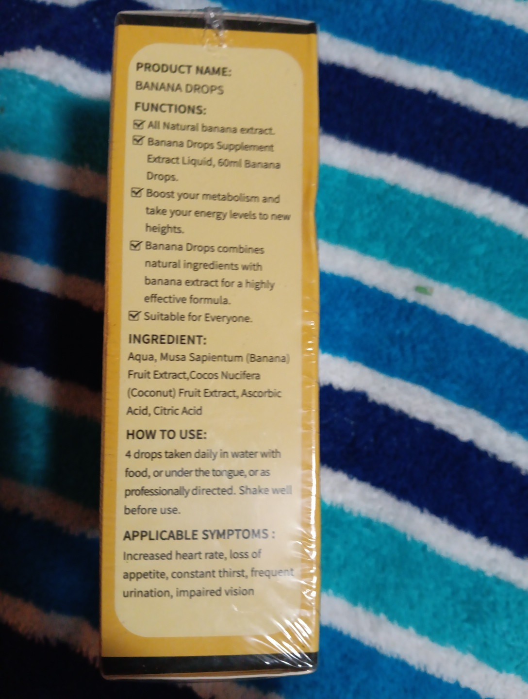 2x Banana Drops Supplement Extract Liquid – 2oz/60ml Banana Drops
