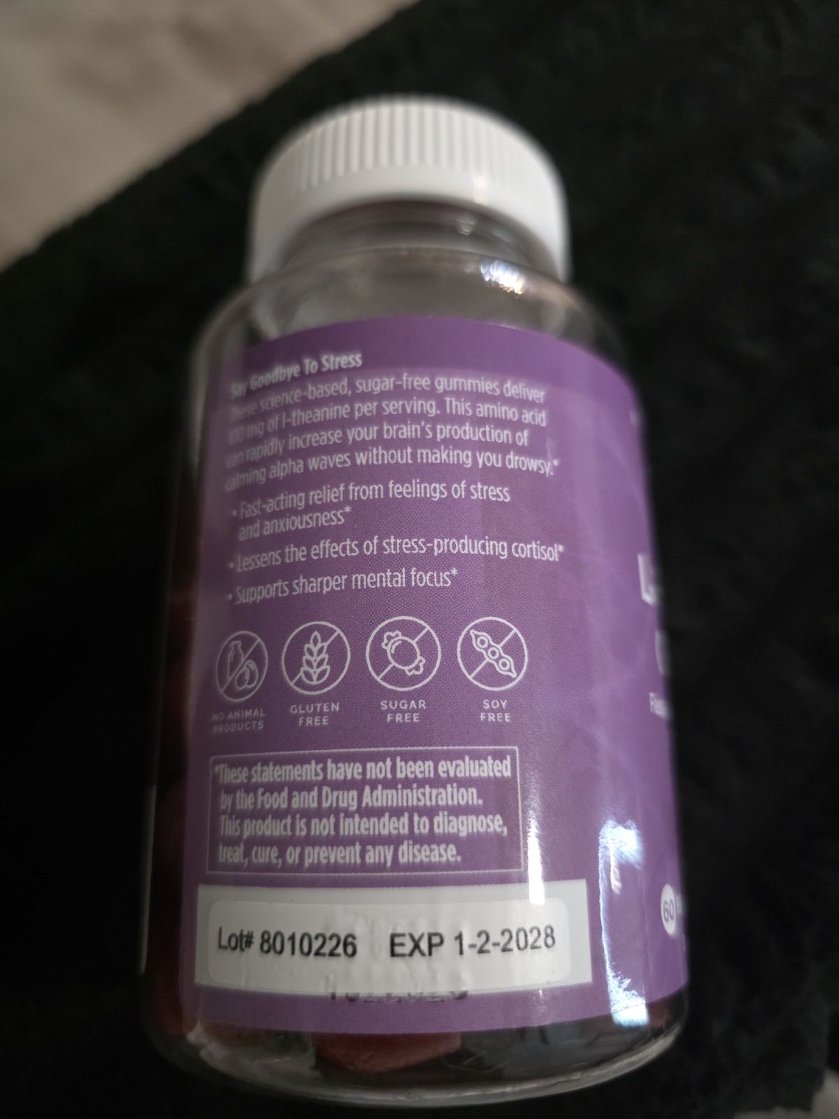 BrainMD L-Theanine Sugar-Free Calm Clarity Berry 60 Gummies Exp 1/2028
