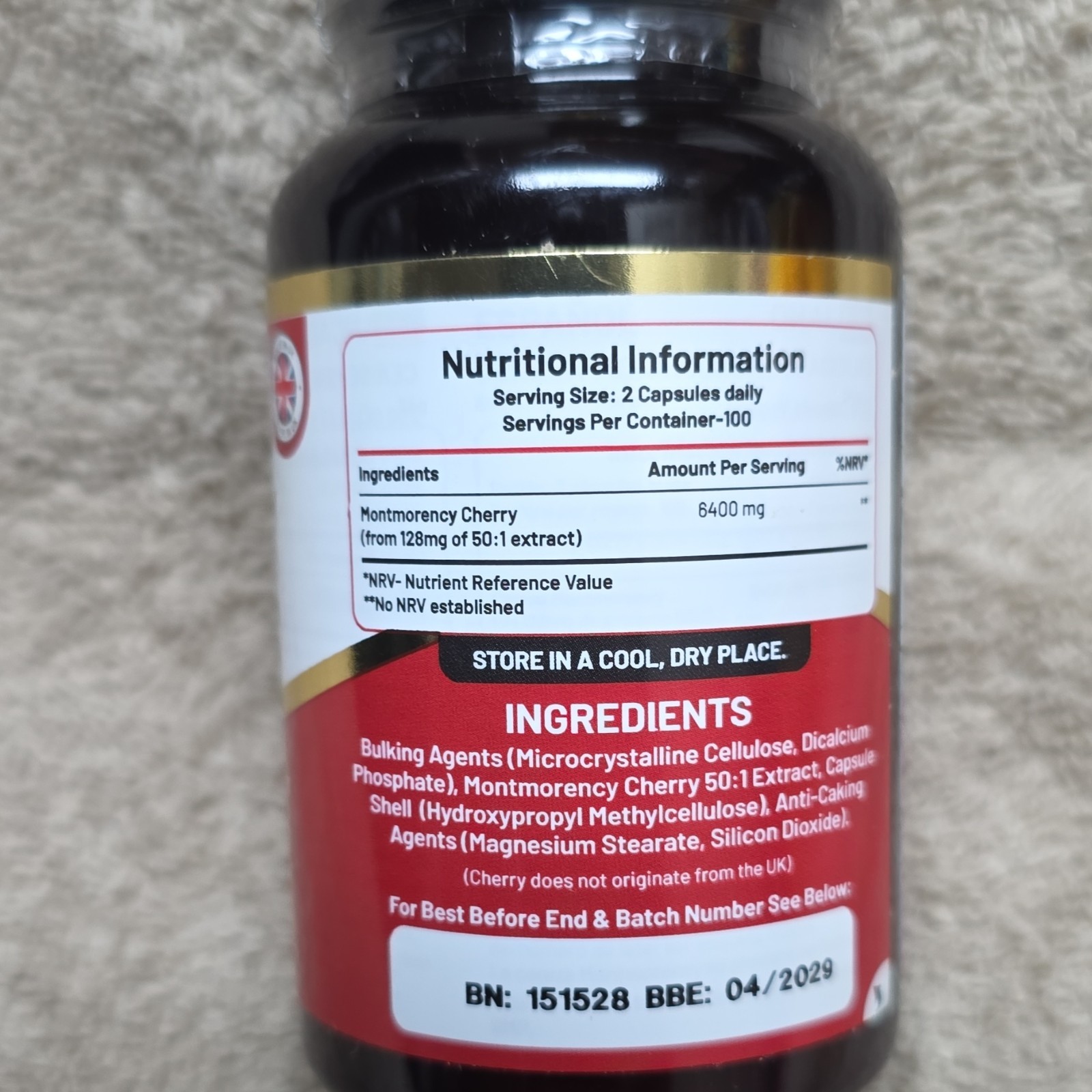 Prowise Healthcare Montmorency Cherry 6400mg Vegan Capsules 200 Count