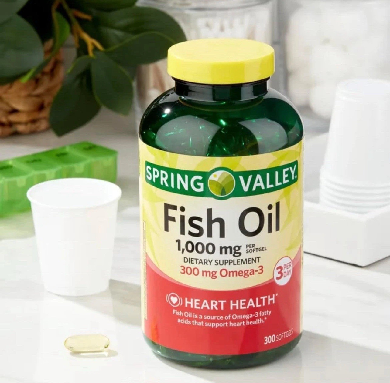 Spring Valley Fish Oil 1000mg Omega-3 Heart Health Softgels 300ct