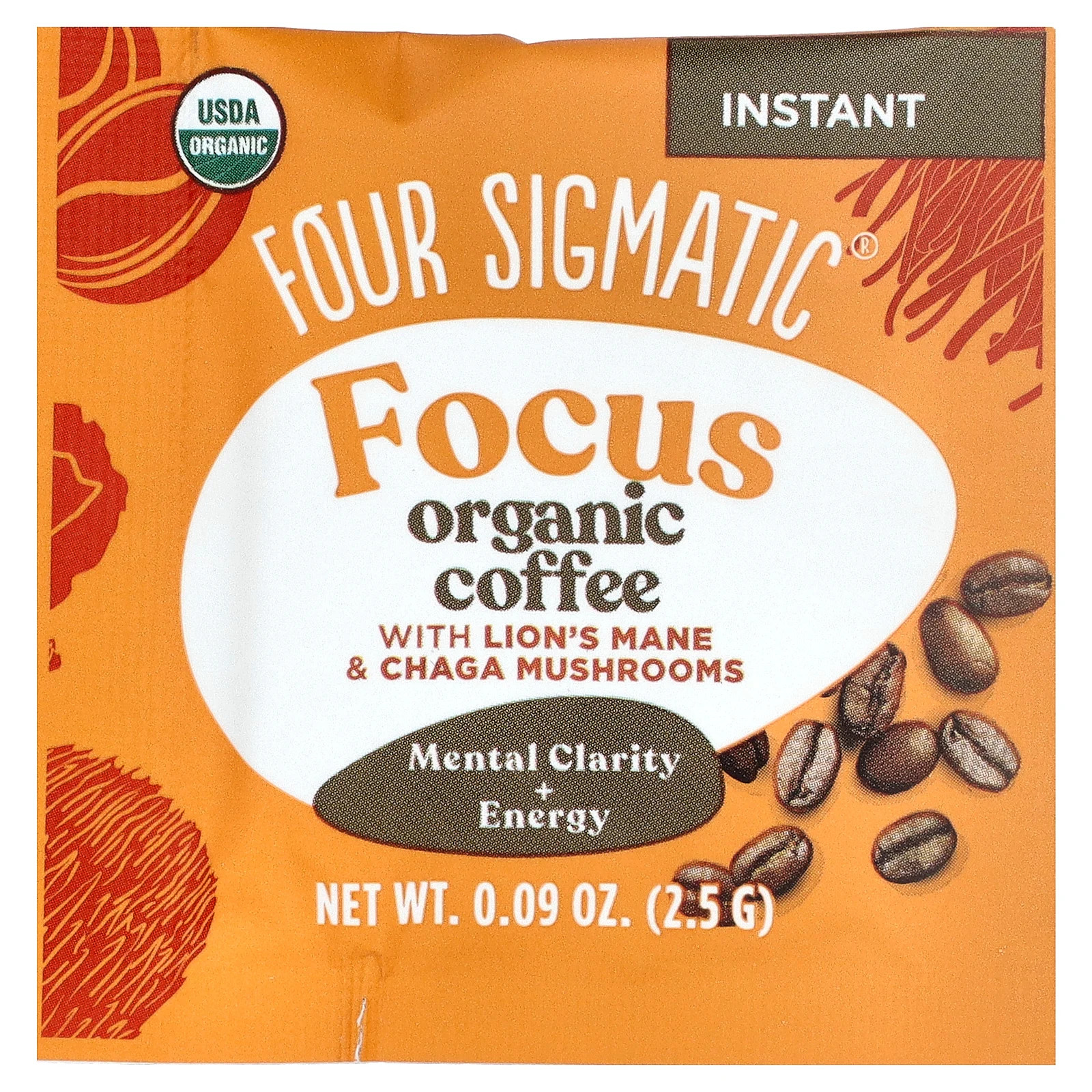 Four Sigmatic Mushroom Coffee Mix 10 Packets 0 09 oz 2 5 g Each Paleo, Vegan