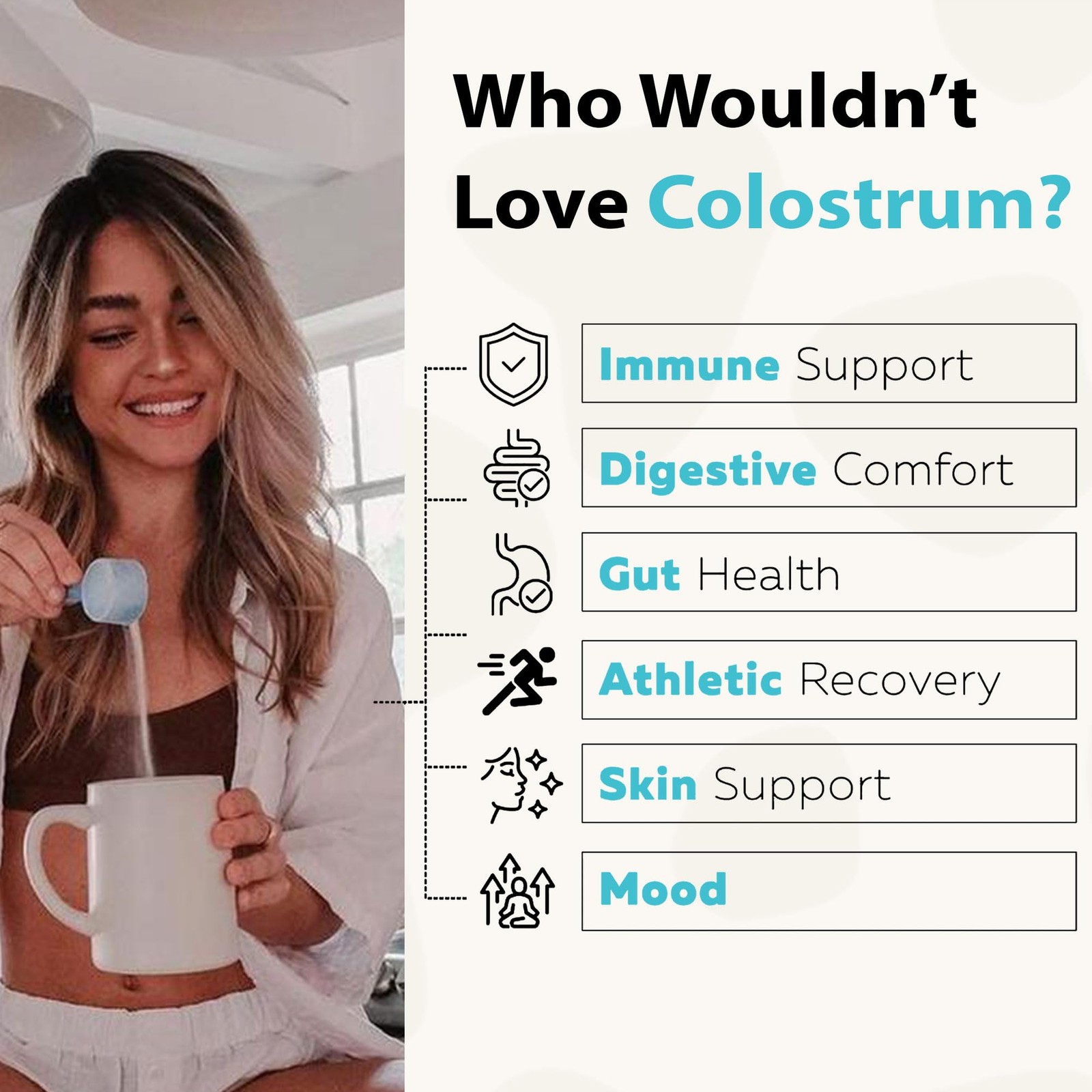 Colostrum™ Premium Powder for Gut Health, 4.23 Ounce (Pack of 1), White