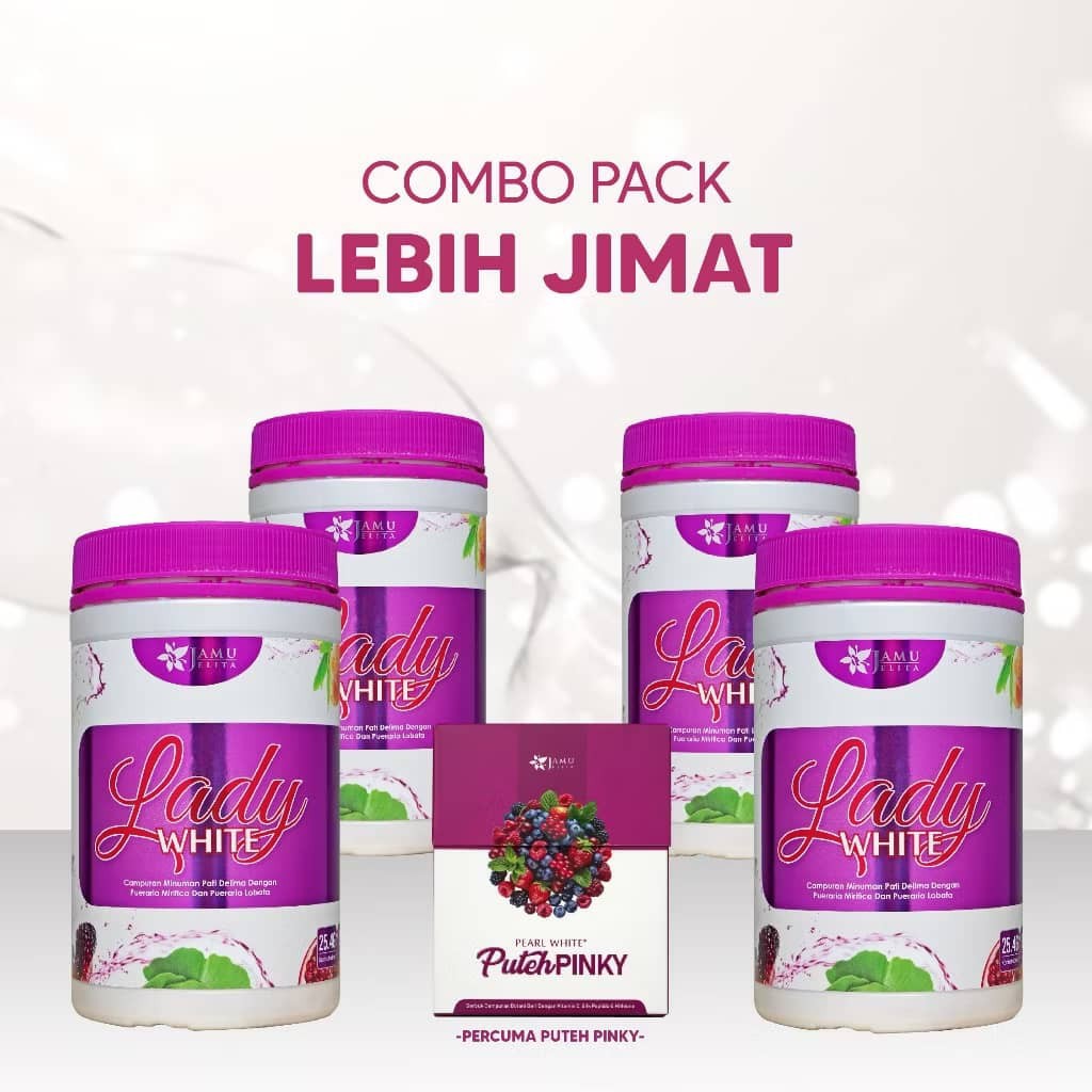 Lady White Jamu Jelita Drink Powder Elegance Booster for Women 400g NEW