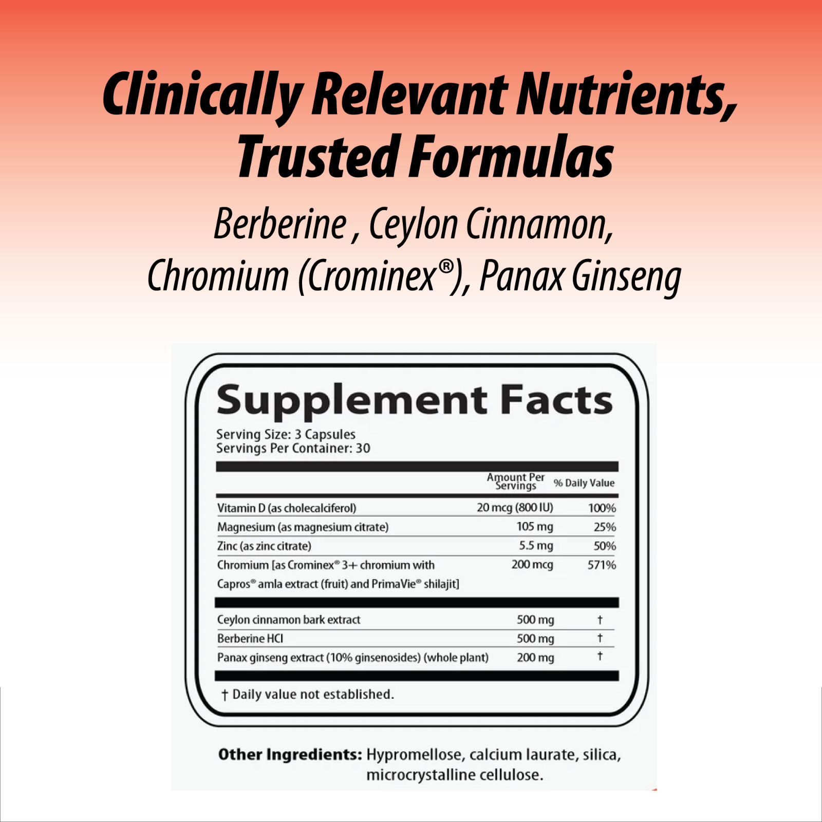 Blood Sugar Support Supplement NutriSulin – Berberine Cinnamon Ginseng & more
