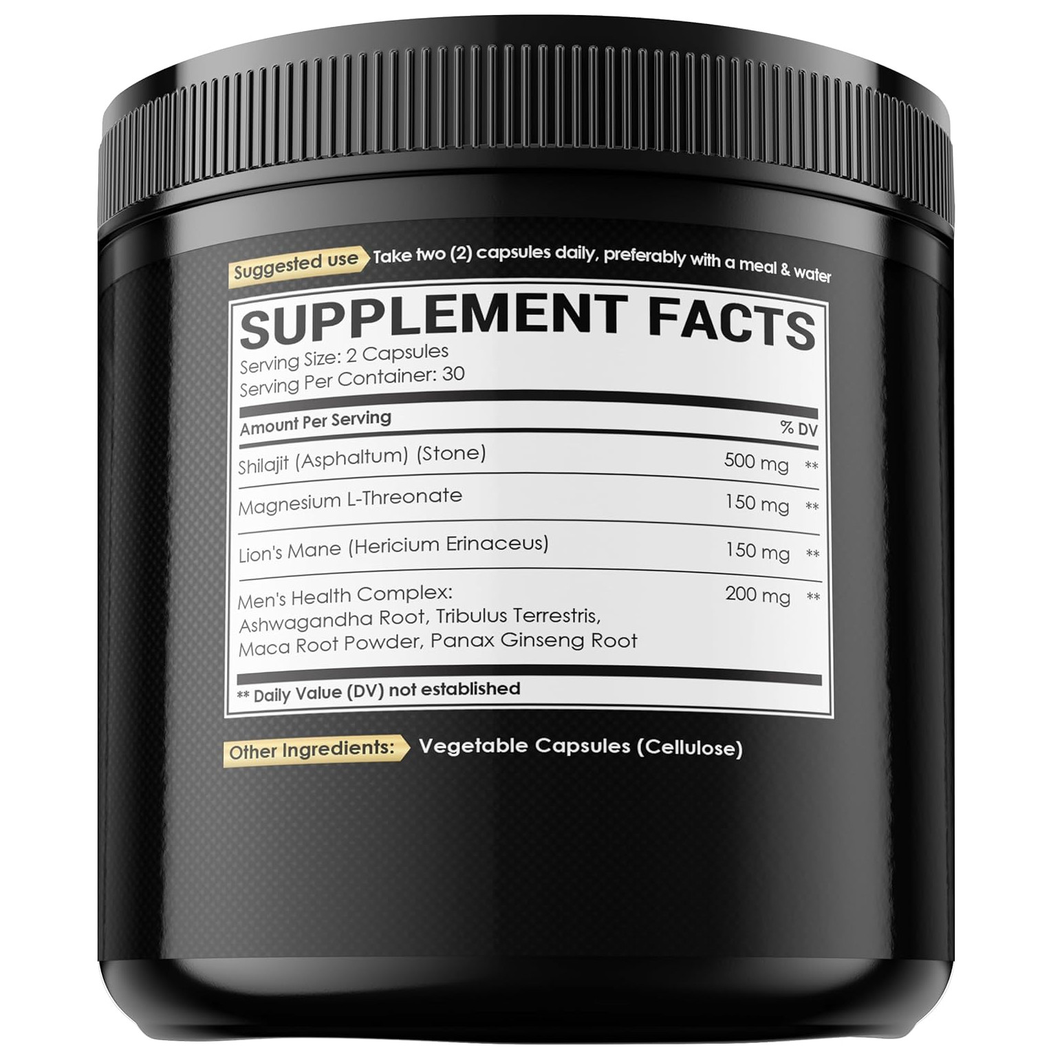 Shilajit Pure Himalayan Organic with Magnesium, Lions Mane, and Men Health Compl