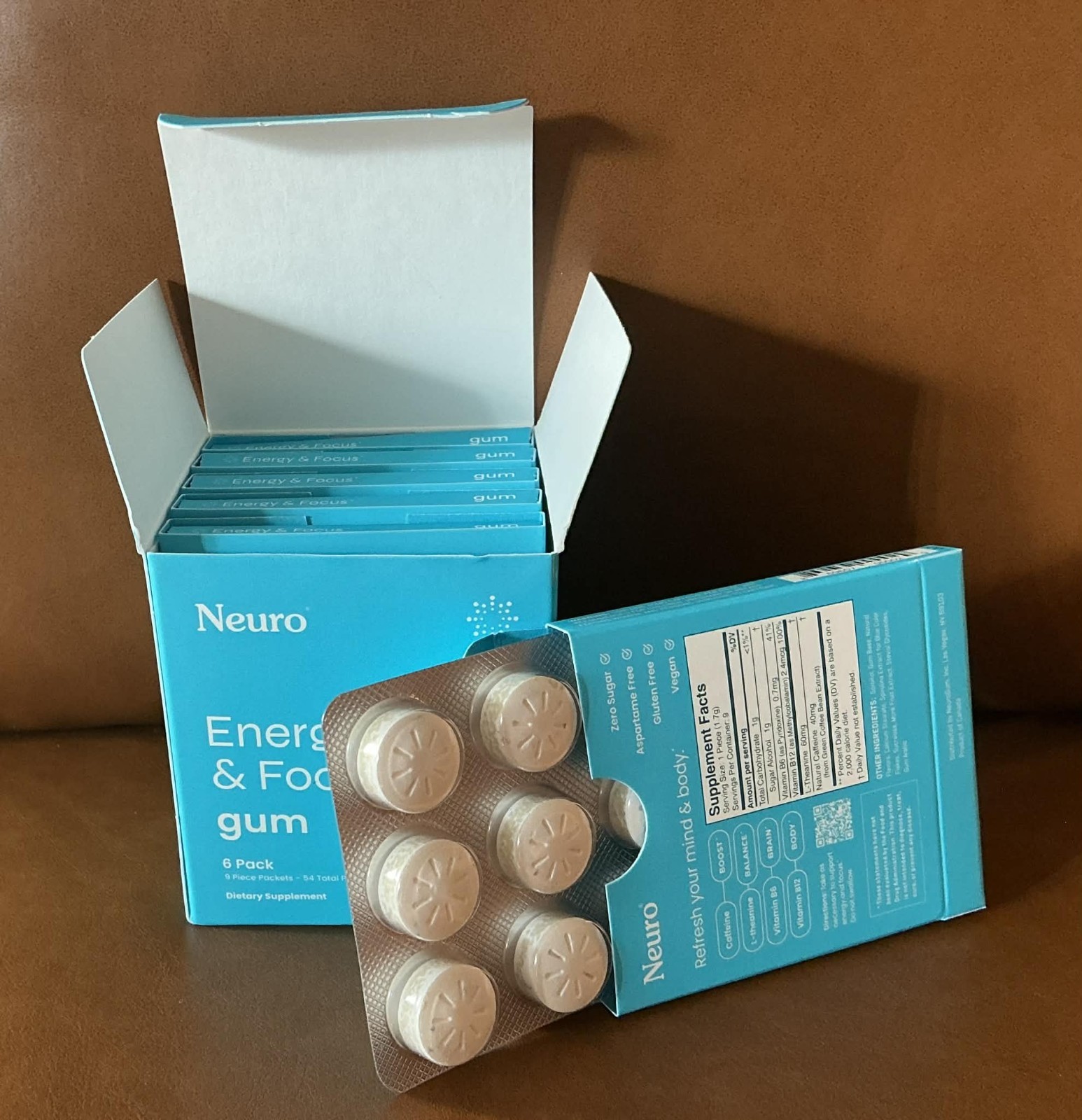 Neuro Gum Peppermint Aspartame-Free Gluten-Free 6 pack