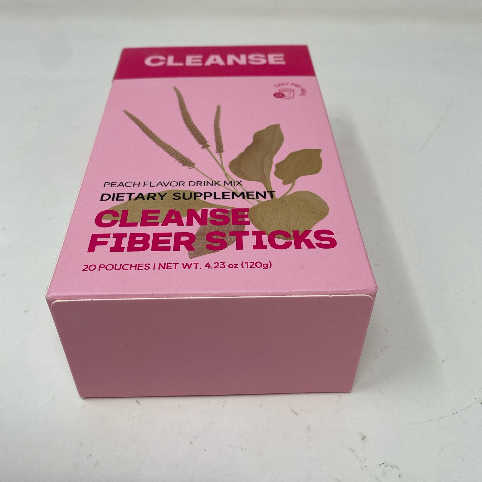 dr.blet Cleanse Fiber Sticks Peach 20ct Psyllium Supplement Pink