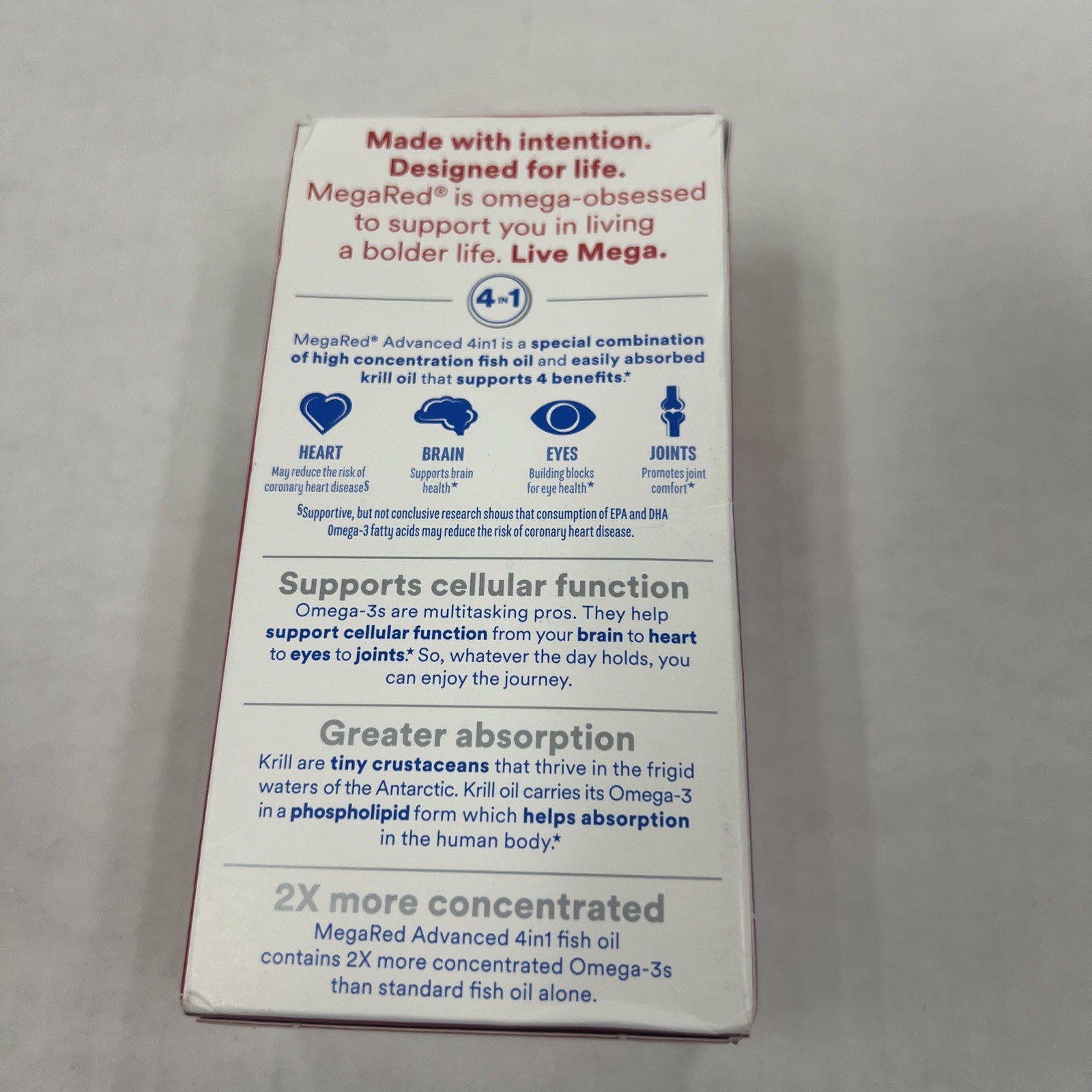 Mega Red Advanced 4in1 Fish & Krill Oil – 25 Softgels Exp 02/27