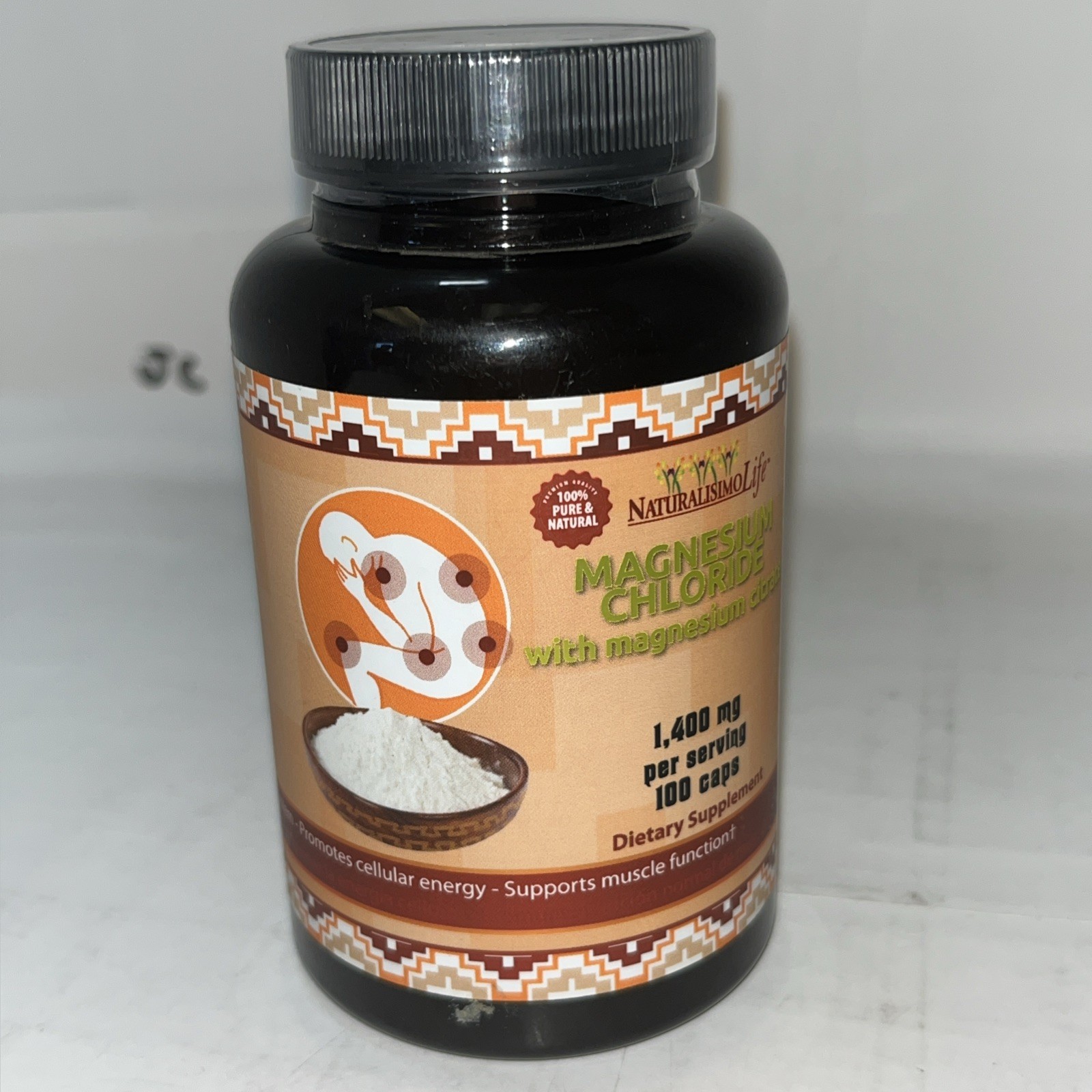 NATURALISIMO LIFE MAGNESIUM CHLORIDE WITH MAGN. CITRATE 1400 MG 100ct Exp08/2027