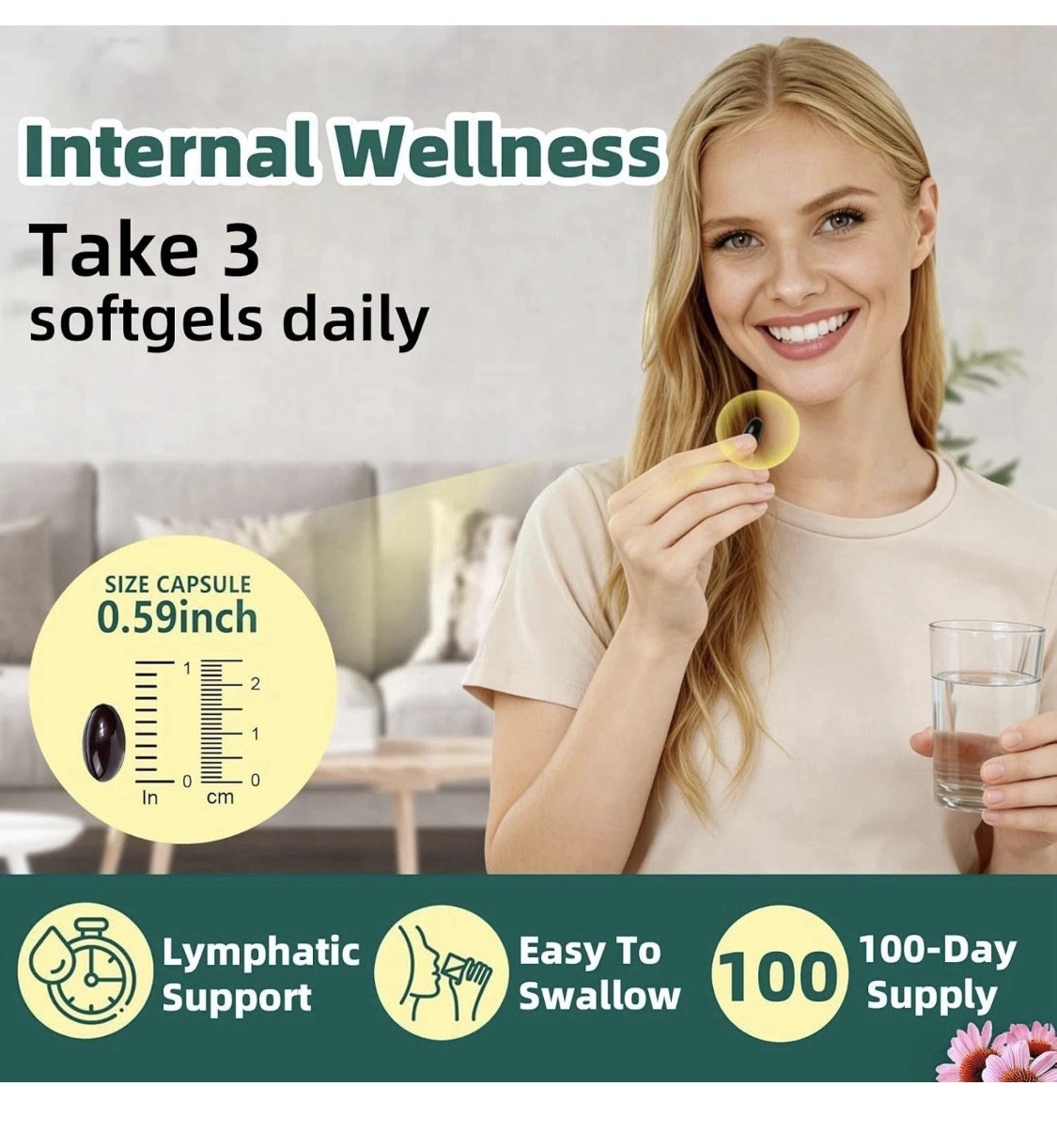 Lot Of 2 Skiseoy Lymphatic Drainage Support 4275mg 300 Capsules Each Exp 9/2028