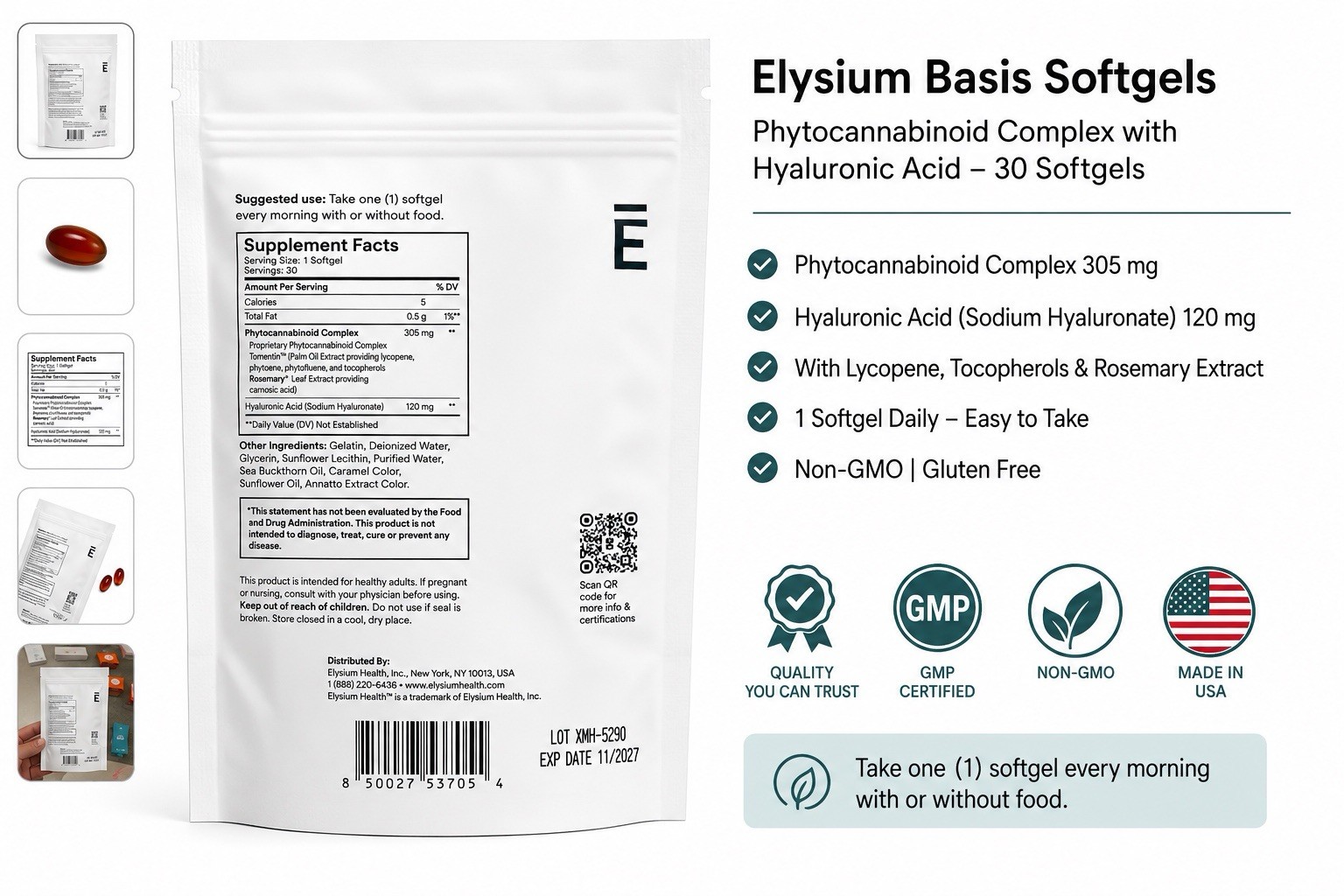 Elysium Mosaic Skin Aging + Collagen Support 30 Softgels Made in USA Non-GMO