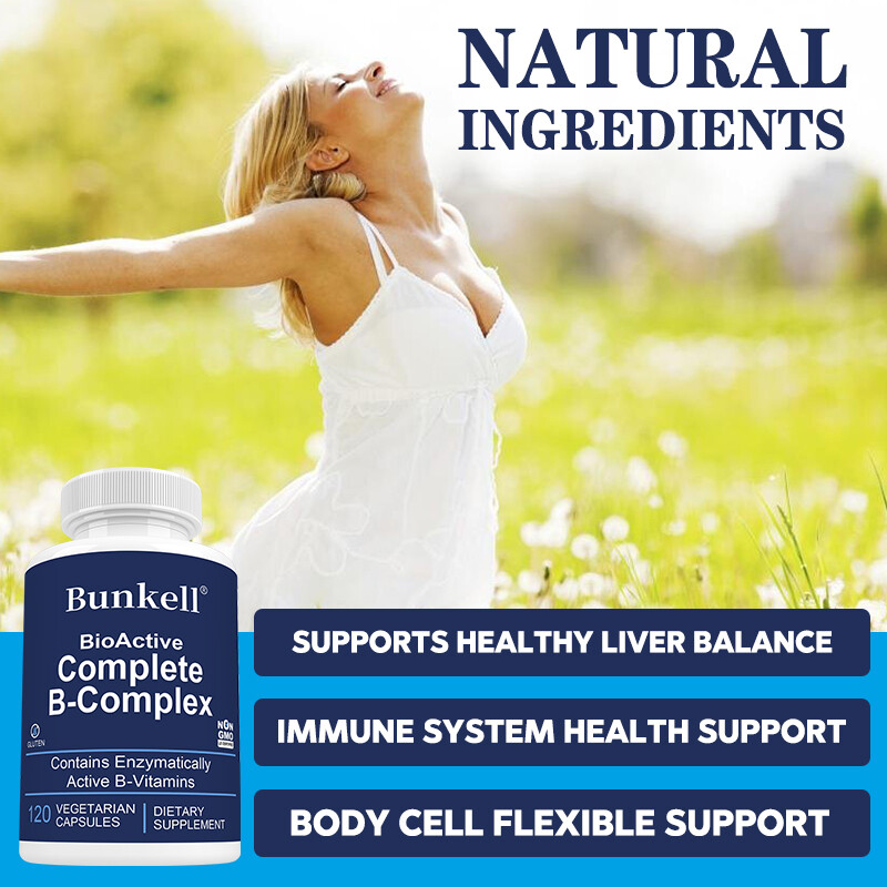 Bioactive Complete B-Complex, Heart, Brain and Nerve Support, Vegan Capsules