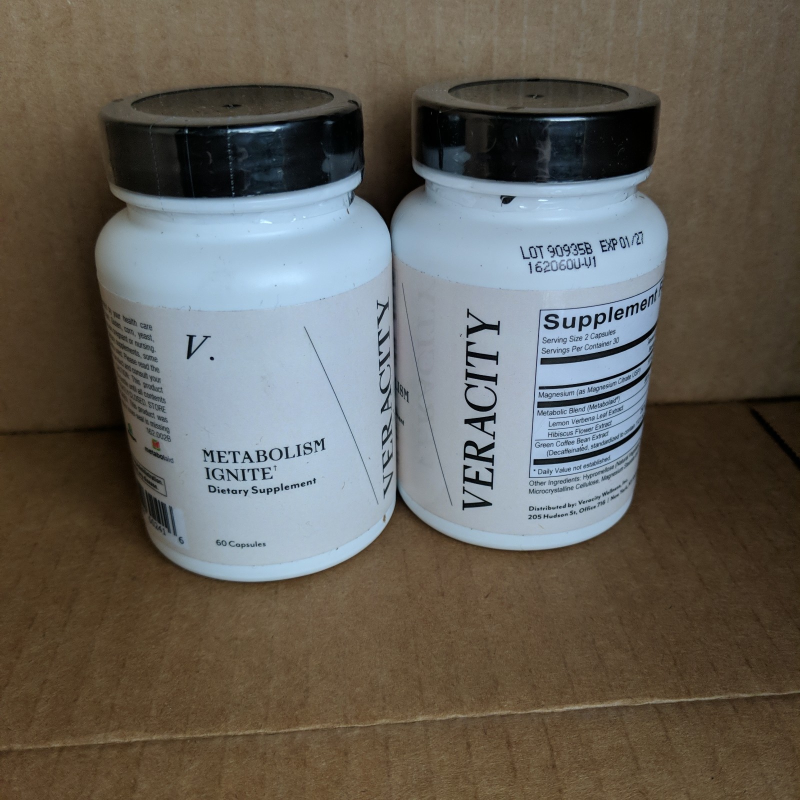 2 Veracity Metabolism Ignite Helps to Reduce Appetite 60 Caps EXP 1/27 Sealed