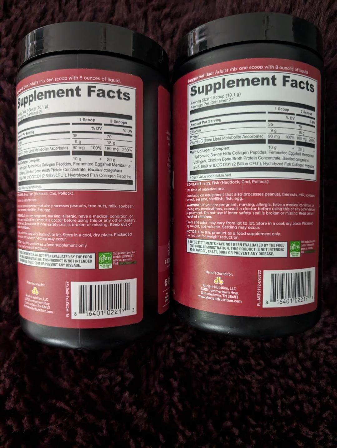 02 X Ancient Nutrition Multi Collagen Protein Powder Unflavored 242.4 grams