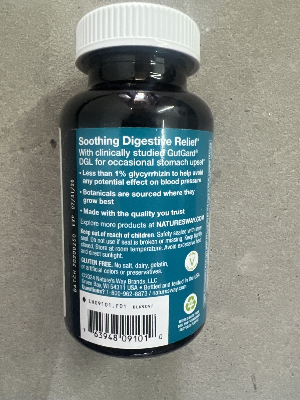 Natures Way DGL Ultra Extra Strength – Digestive Relief – 90 Chocolate Chewable