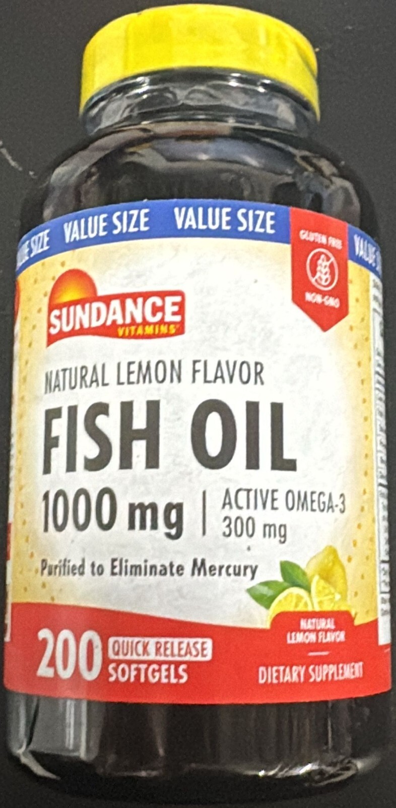 Fish Oil, Natural Lemon, 1,000 mg, 200 Quick Release Softgels EXP.01/2026+ (O6)