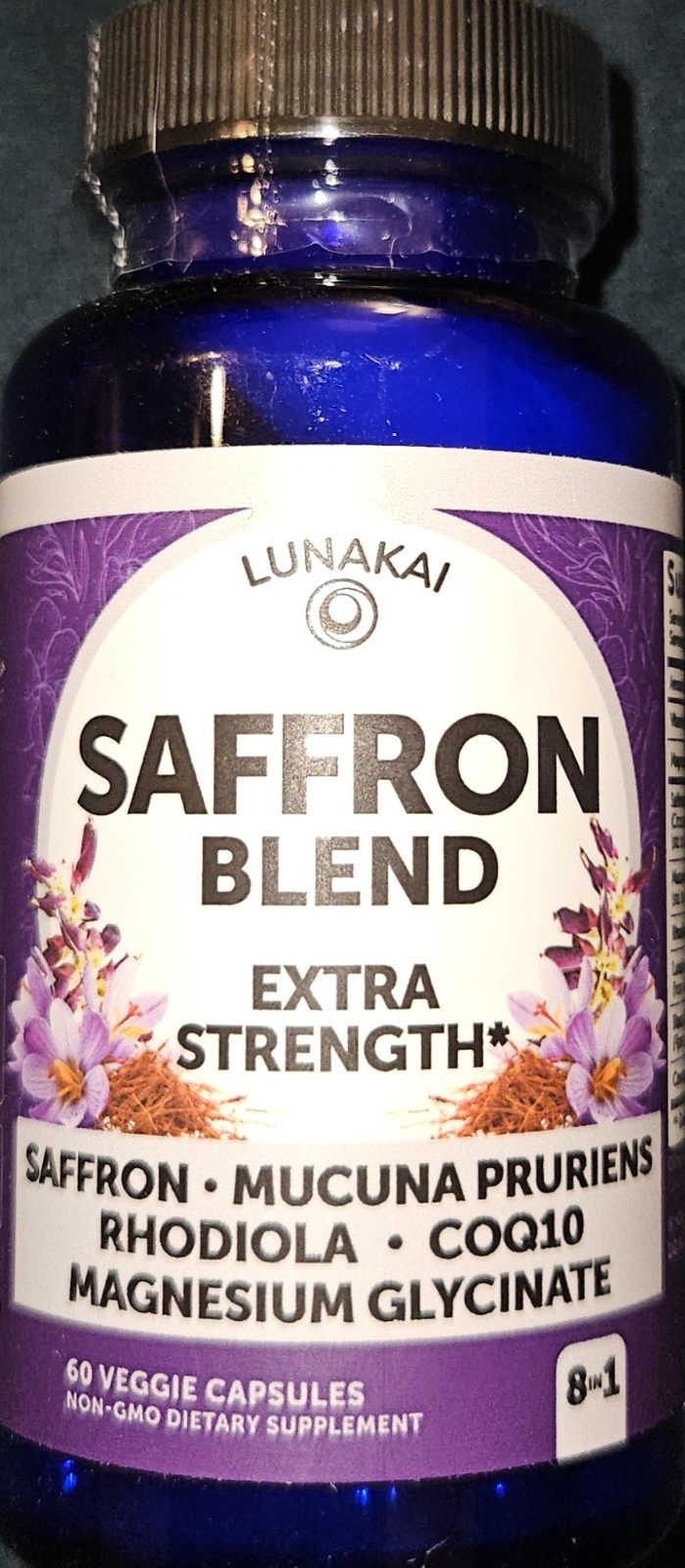 Lunakai USA Made Saffron Blend Extra Strength Supplements 8-in-1 Extract (60ct)