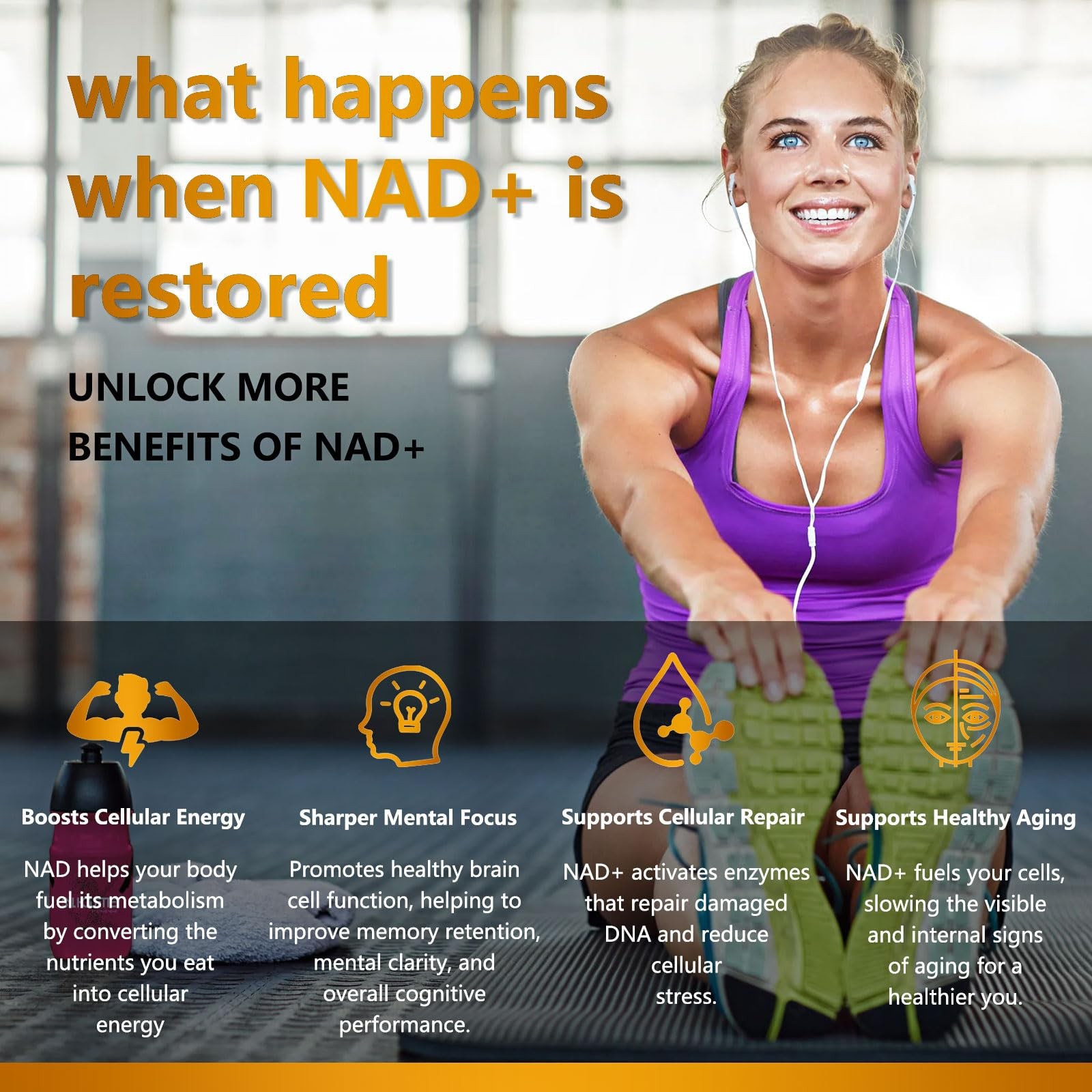 UNcena NAD Supplement 1500mg – Liposomal NAD+ 120 Count (Pack of 1)