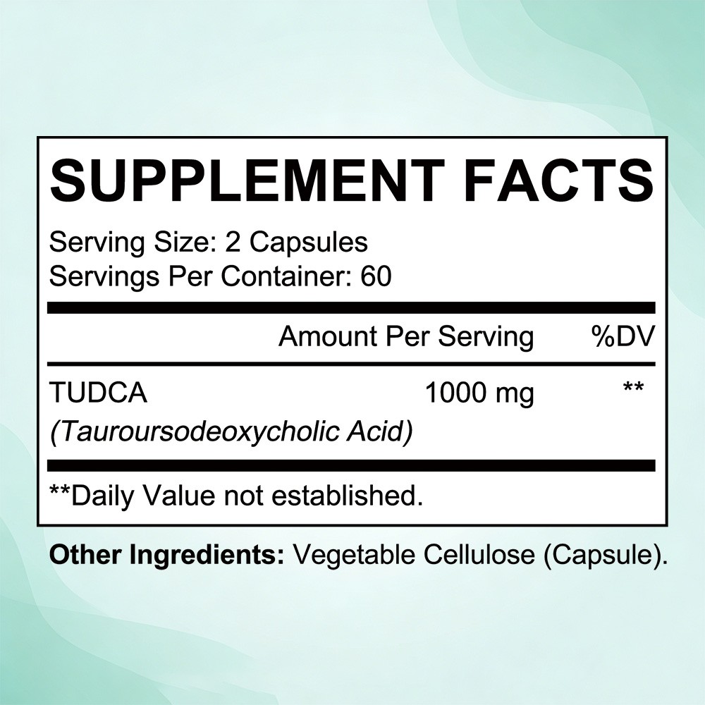 TUDCA 1000mg-Supports Liver Health, Gut Function&Daily Wellness 30/60/120Caps