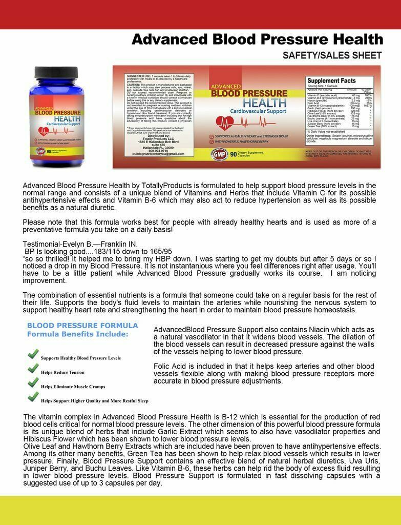 Ultimate Blood Pressure Support Heart Health Dietary 90 Caps Free Shipping New
