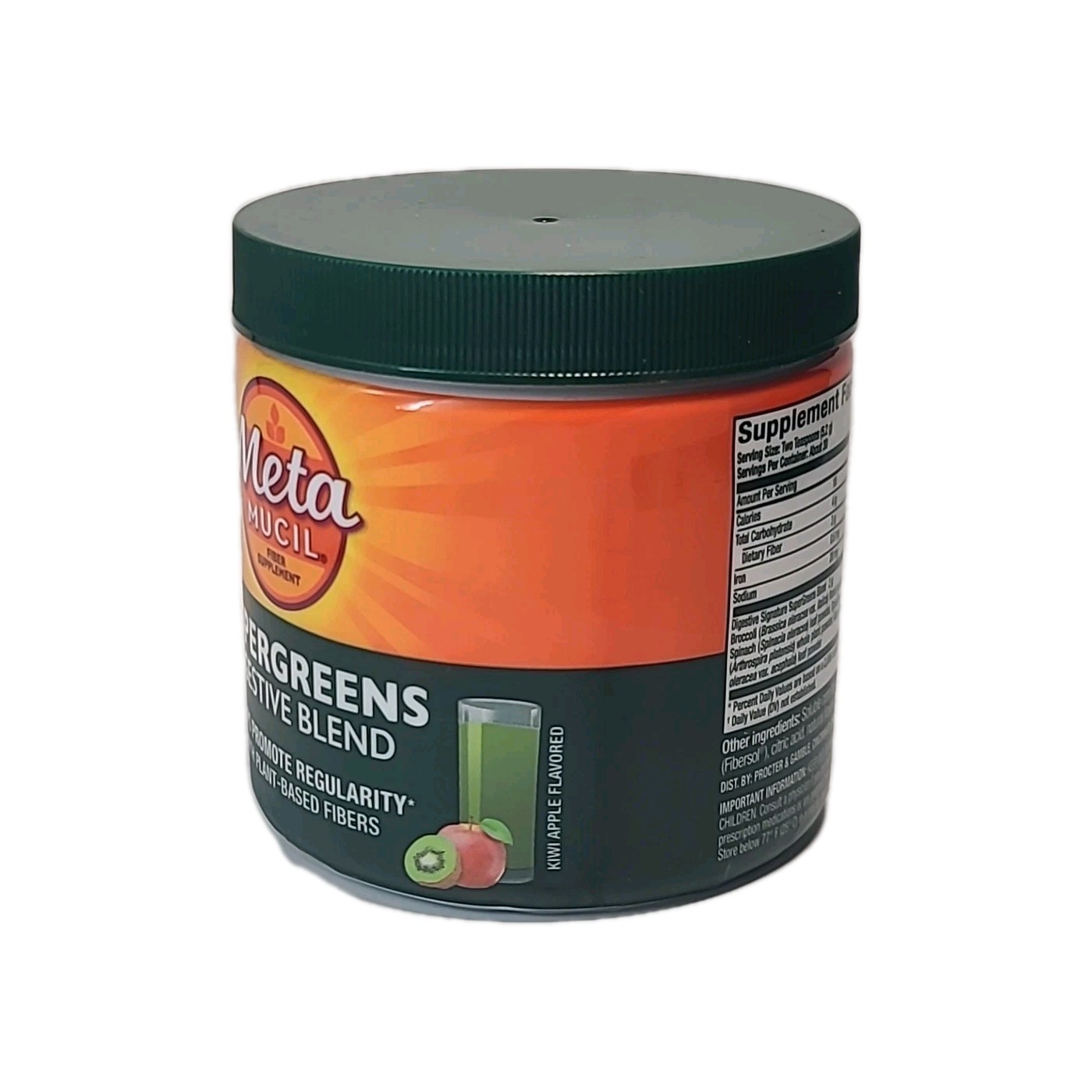 2 × Metamucil Super Greens Digestive Blend Powder Fiber KIWI APPLE 5.5 Oz 11/26
