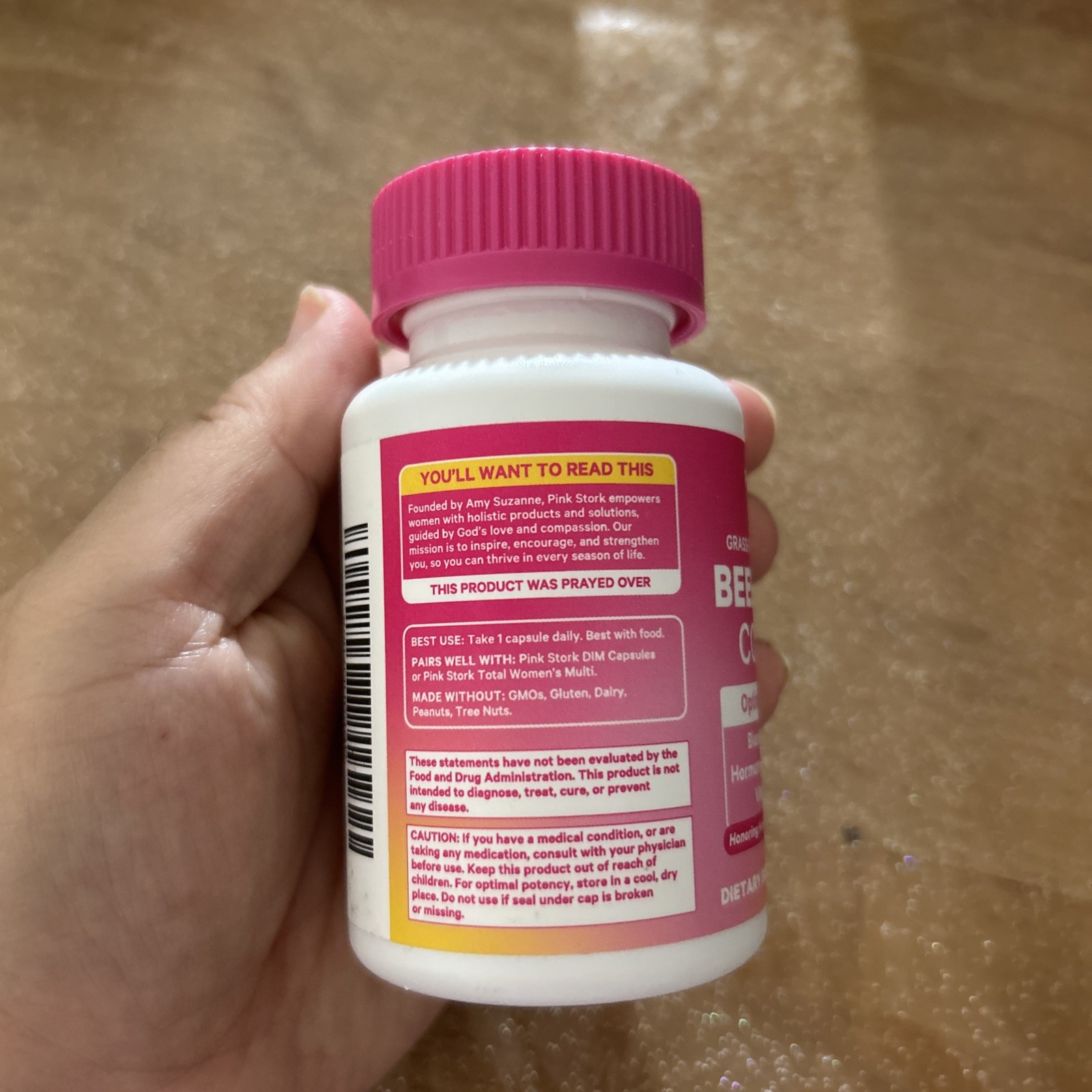 Pink Stork Grass-Fed Beef Organ Complex Women’s Health 60 Caps 350mg Exp 01/2028