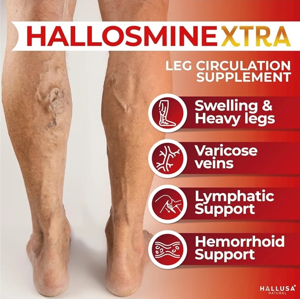 Hallusa Natural Hallosmine Xtra Circulation & Vein Support 60 Capsules