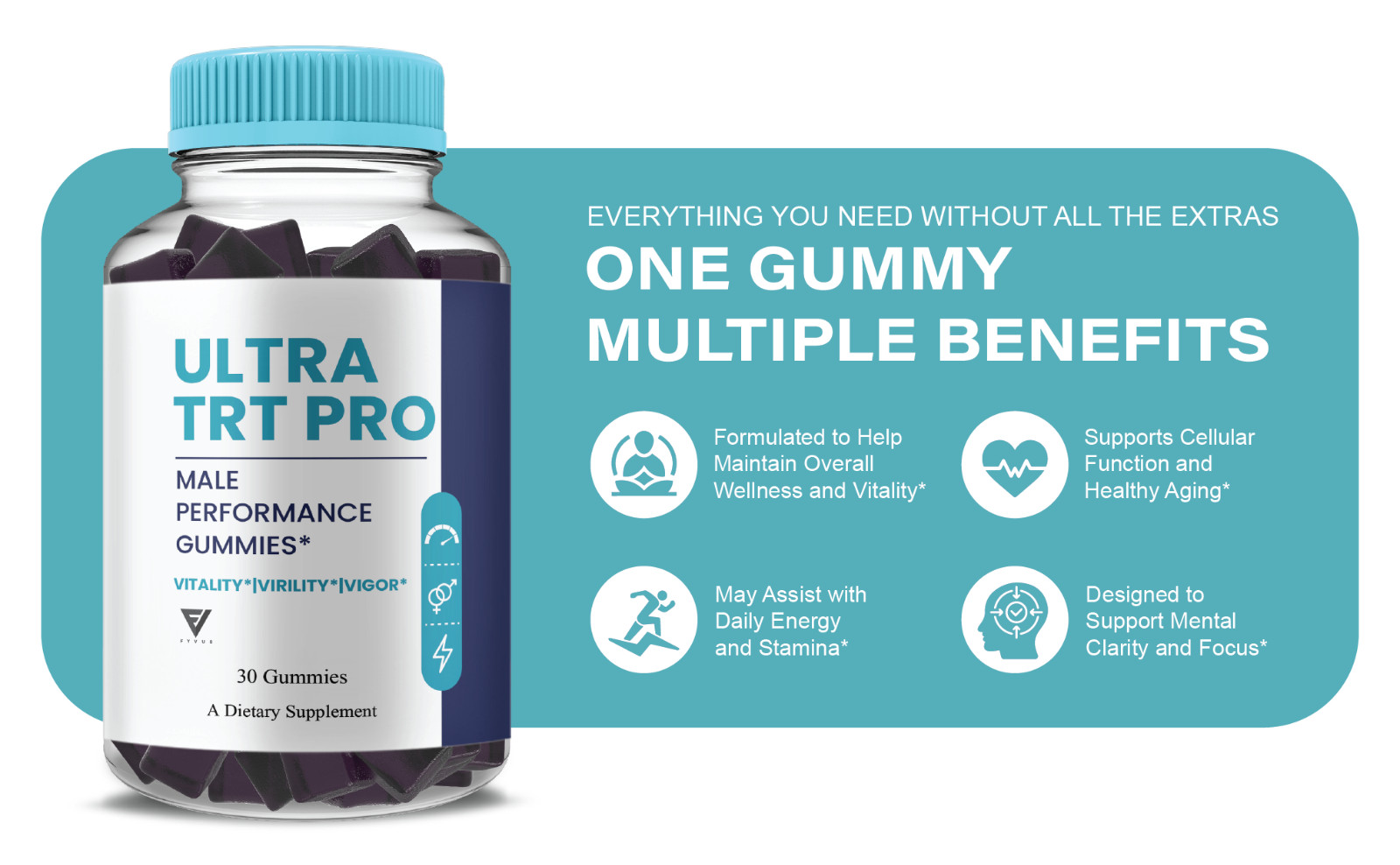(3 Pack) Ultra TRT Pro Gummies, UltraTRT Pro Mens Supplement (90 Gummies)