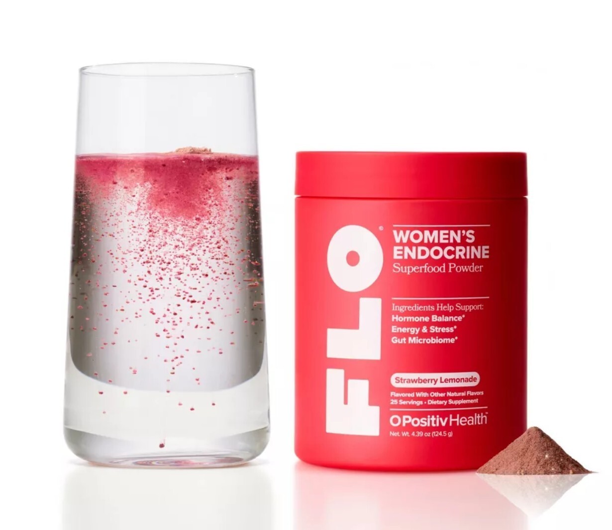 O Positiv FLO Endocrine Superfood Powder – Strawberry Lemonade