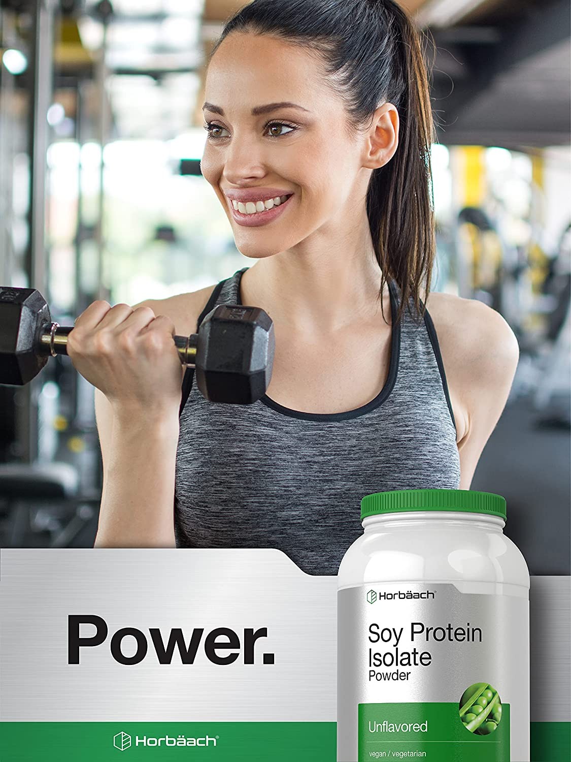 Soy Protein Isolate Powder | 3lb | Unflavored 48 oz | Vegan | by Horbaach