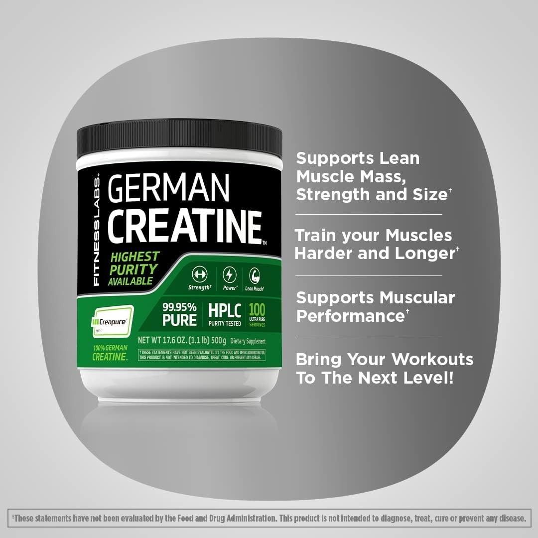 German Creatine Monohydrate Powder | 1.1 lb | Creapure Fitness | by Fitness Labs