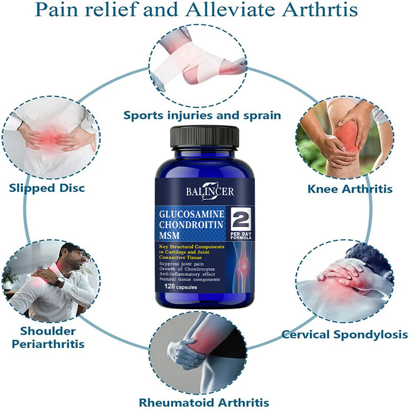 Triple Strength 1500 mg Glucosamine Chondroitin & MSM , Bones, Joint Support