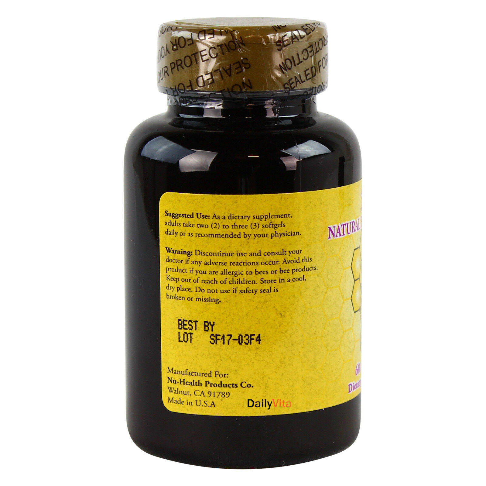 5 x Natural Bee Propolis 500 mg 60 SGel Total 300 Softgels