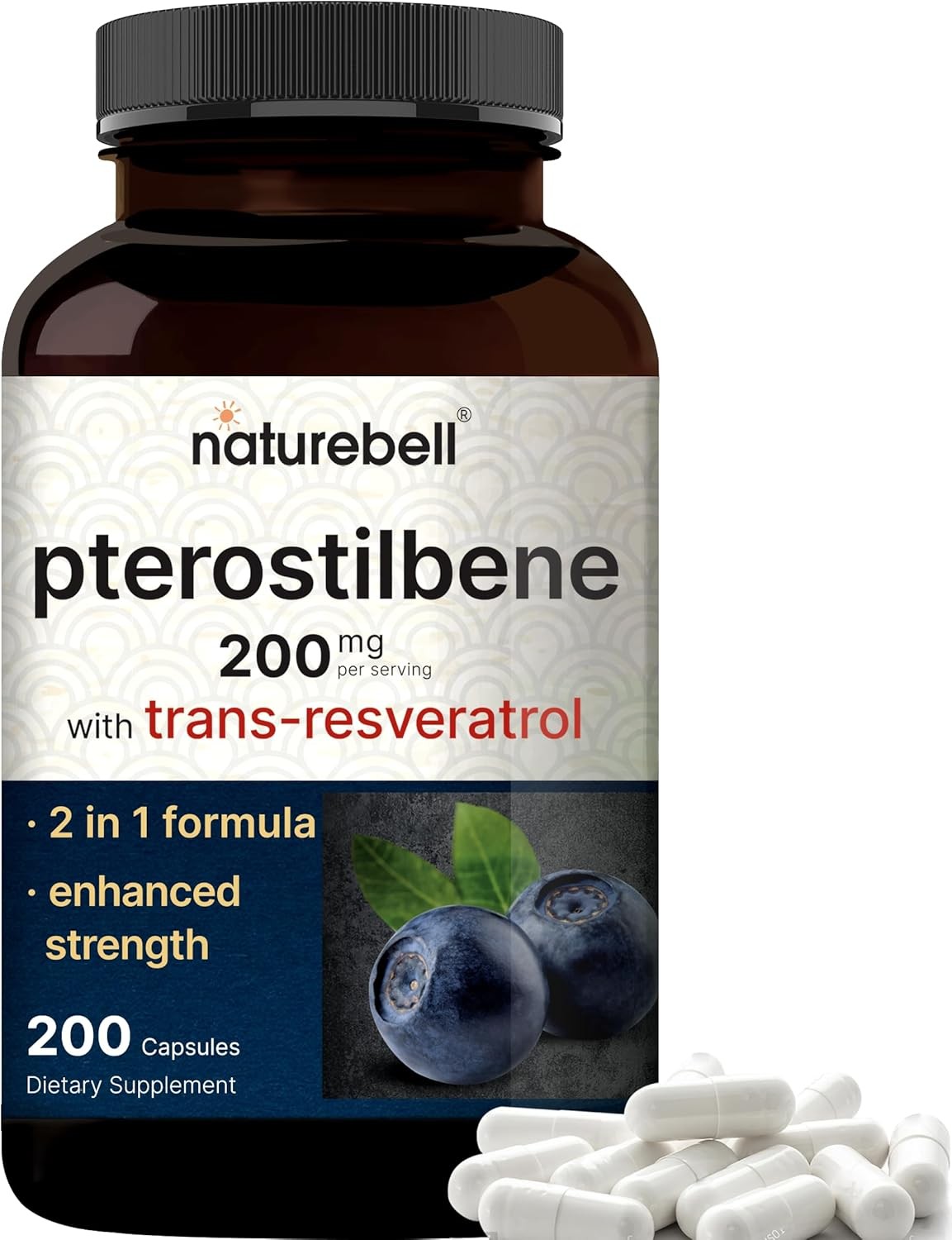 Pterostilbene with 98% Trans-Resveratrol, 200mg Per Serving, 200 Capsules |…