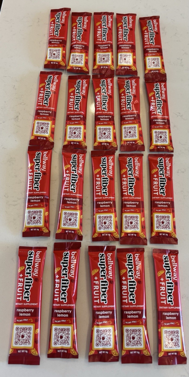 Bellway Super Fiber 5g Soluble Fiber Raspberry Lemon (20) Travel Sticks Exp 1/27