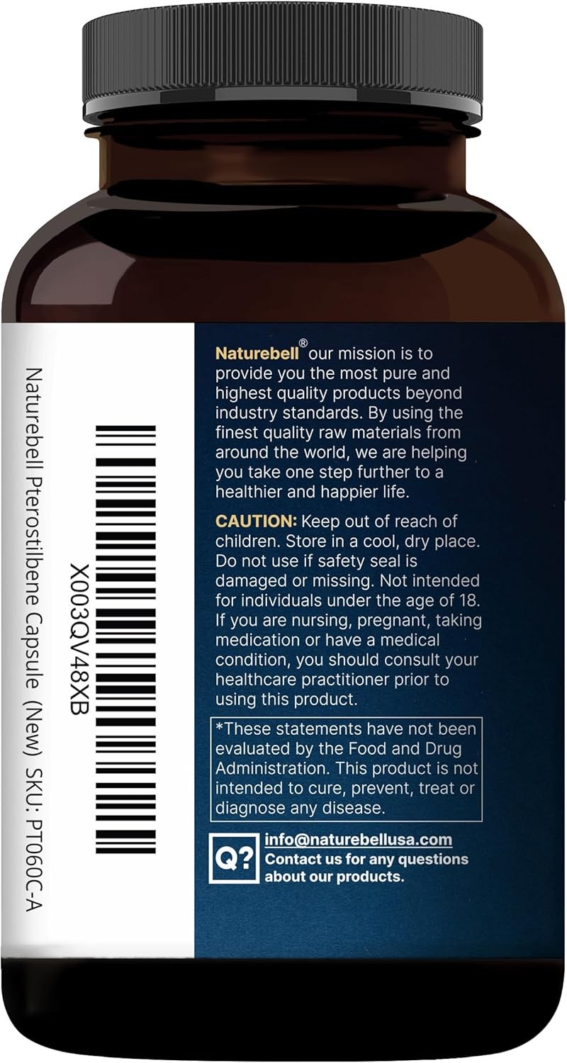Pterostilbene with 98% Trans-Resveratrol, 200mg Per Serving, 200 Capsules |…