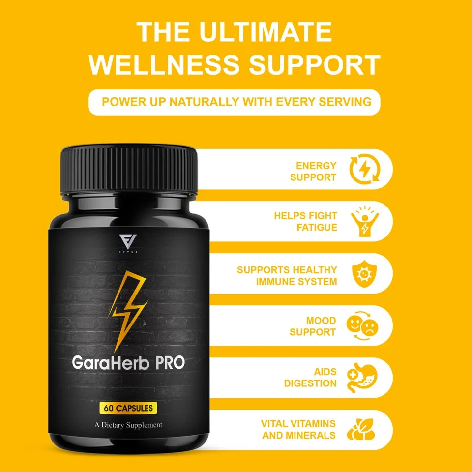 (3 Pack) Garaherb Pro Premium Performance Capsules, Garaherb Pill (180 Capsules)