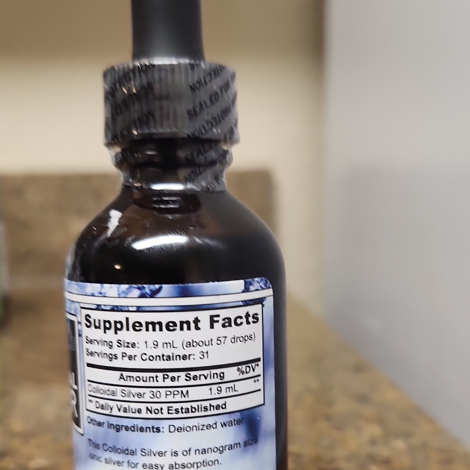 Silver Salu Colloidal Silver 30 PPM Liquid Drops Vegan Gluten-Free Non-GMO