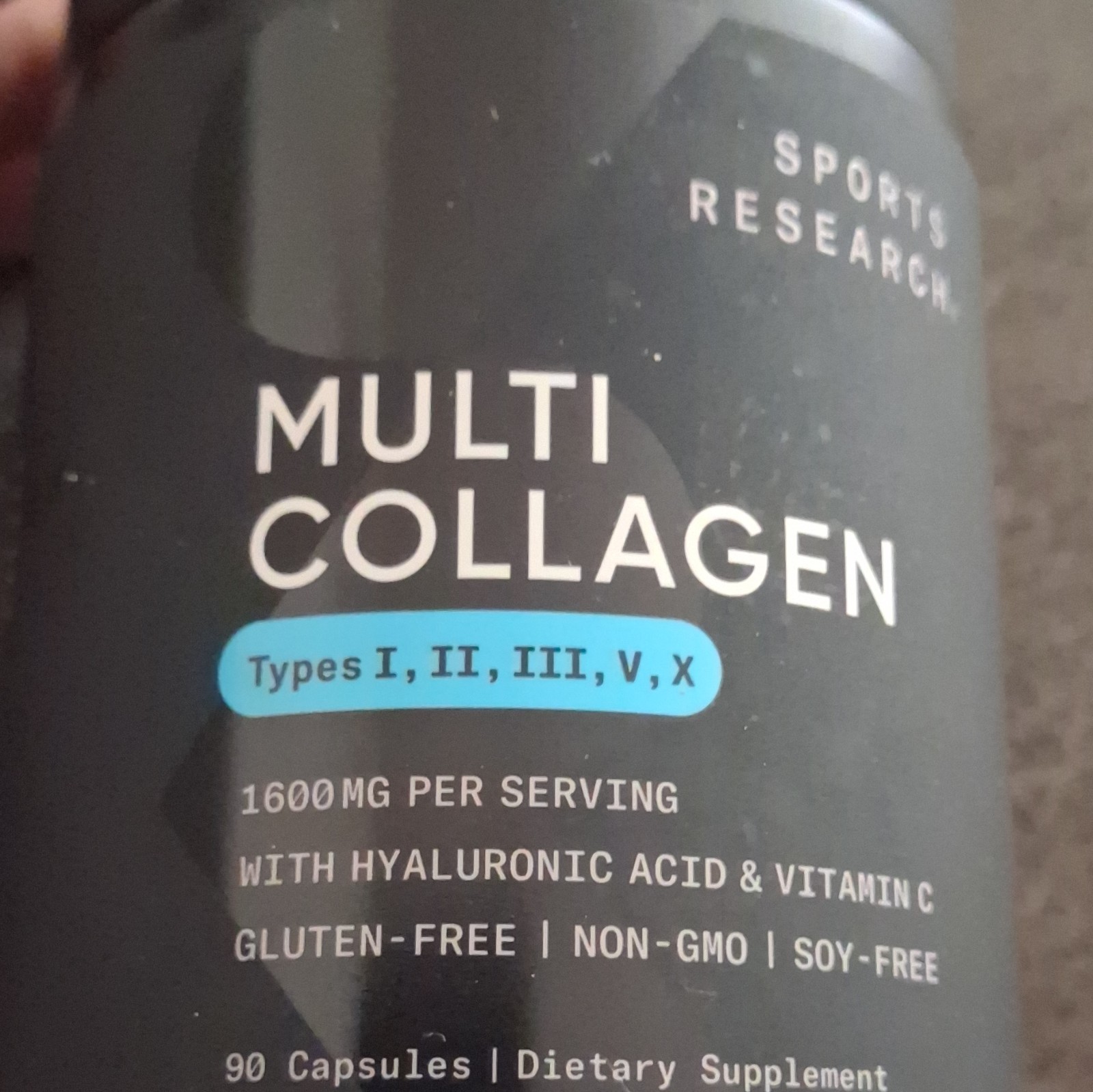Sports Research Multi Collagen I II III V X + HA + Vit C 90 Caps Non-GMO