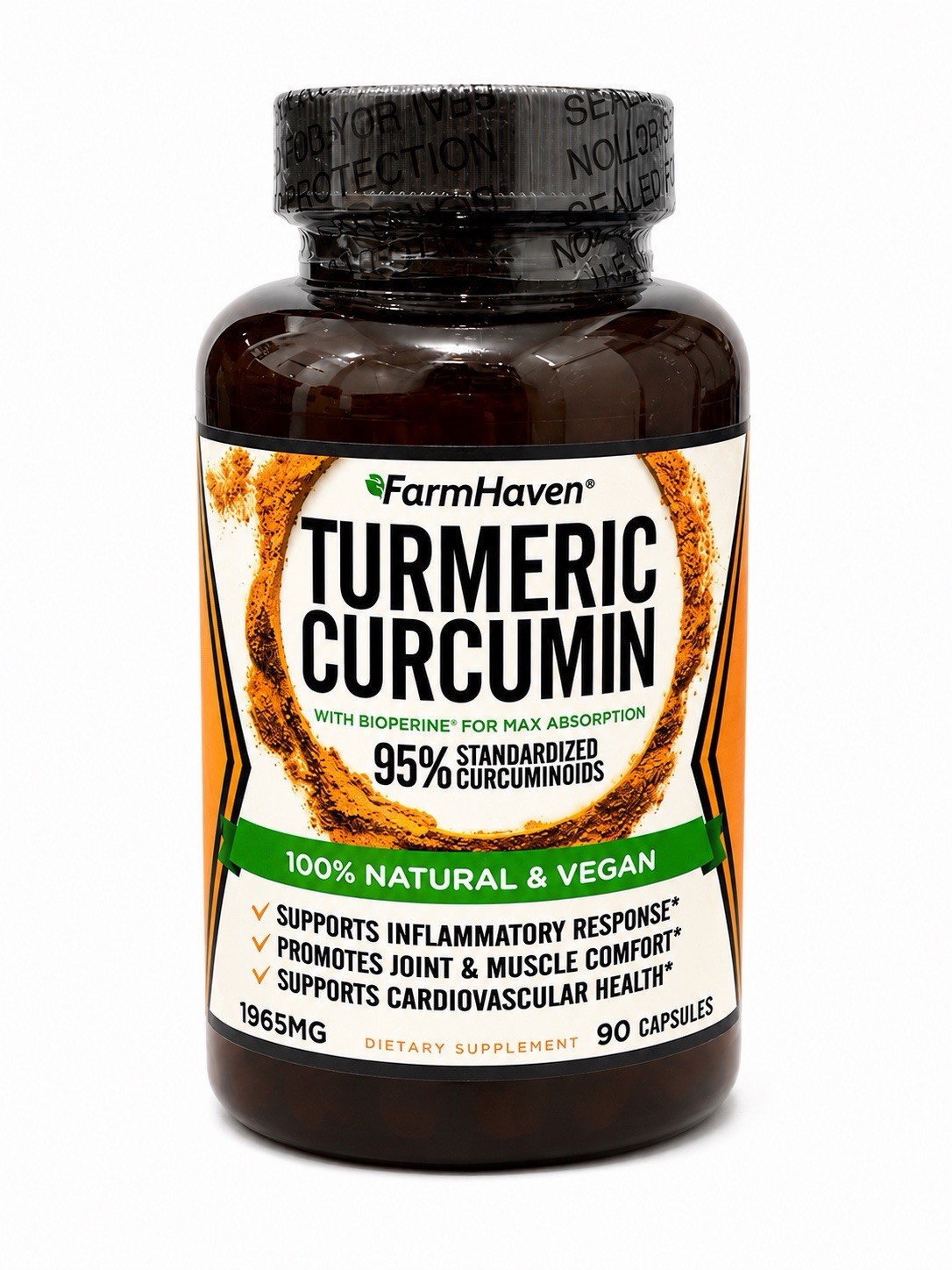 FarmHaven Turmeric Curcumin 1965mg 90 Vegan Capsules Exp 10/2026