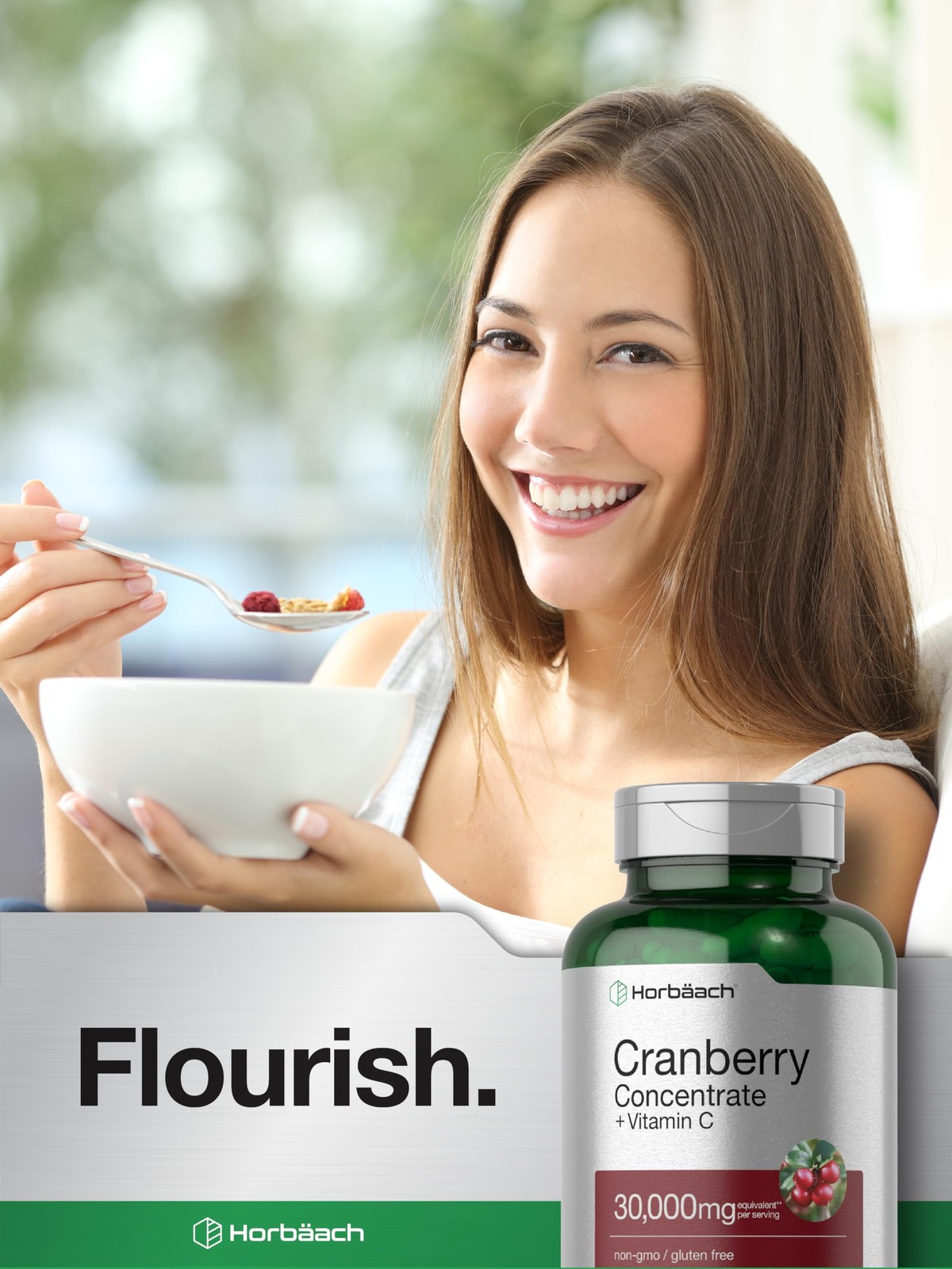 Horbäach Cranberry Concentrate Extract Pills + Vitamin 120 Count (Pack of 1)