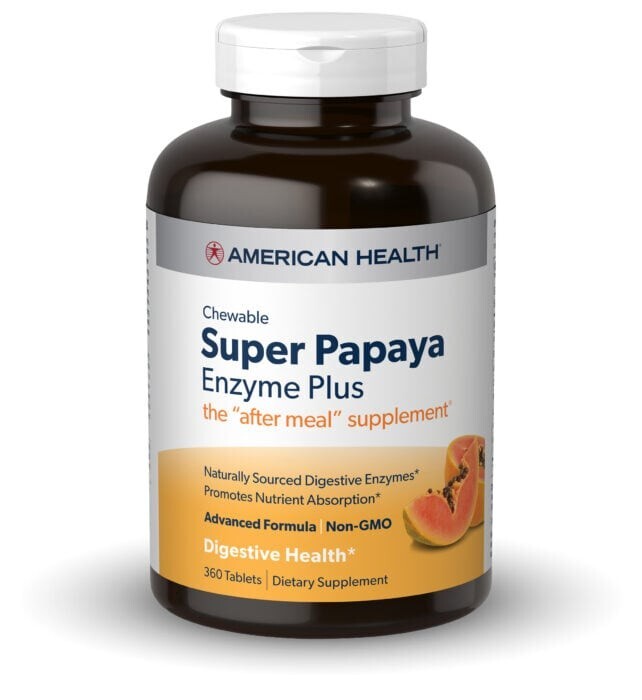 American Health Super Papaya Enzyme Plus 360 Chew Tablets Fresh Made In USA