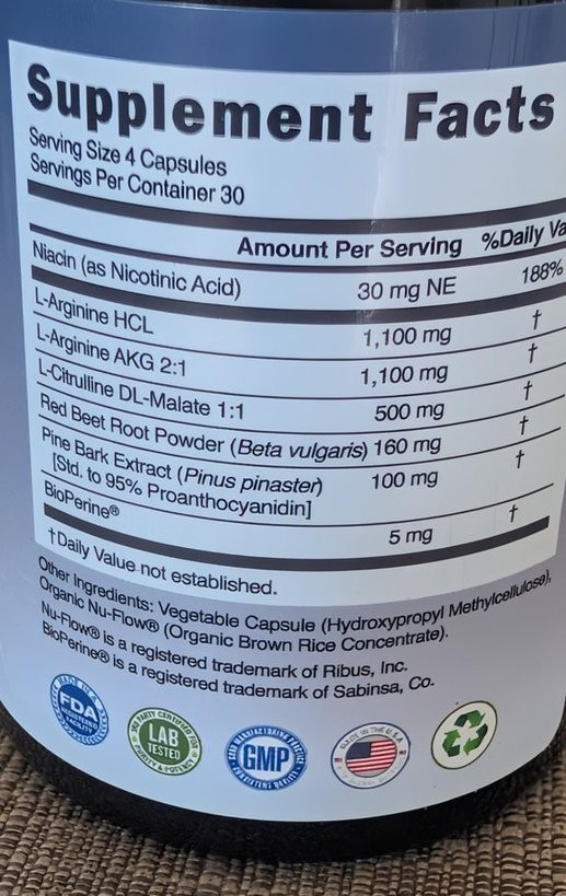 Evolve Nutraceuticals Nitric Oxide – 120 Veggie Capsules – Exp 12/2026