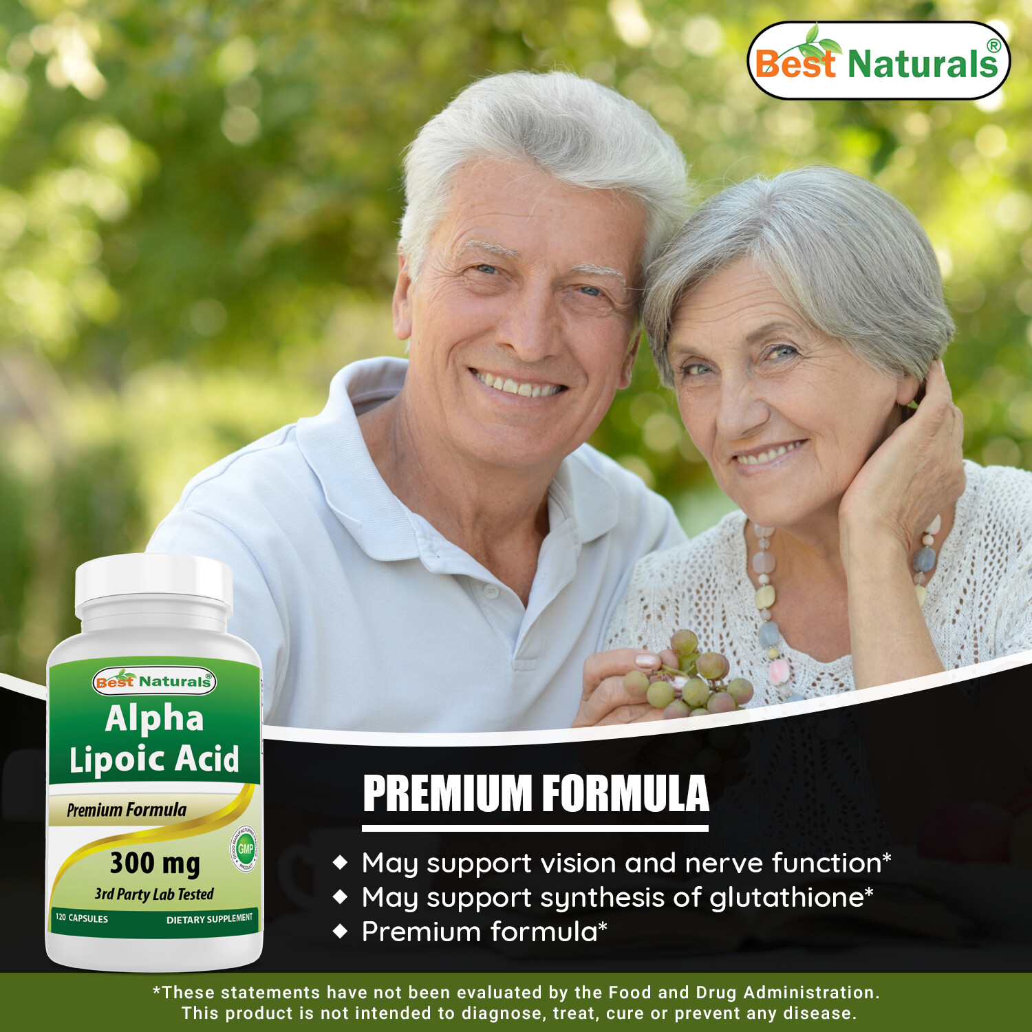 Best Naturals Alpha Lipoic Acid 300 mg 120 Capsules antioxidant