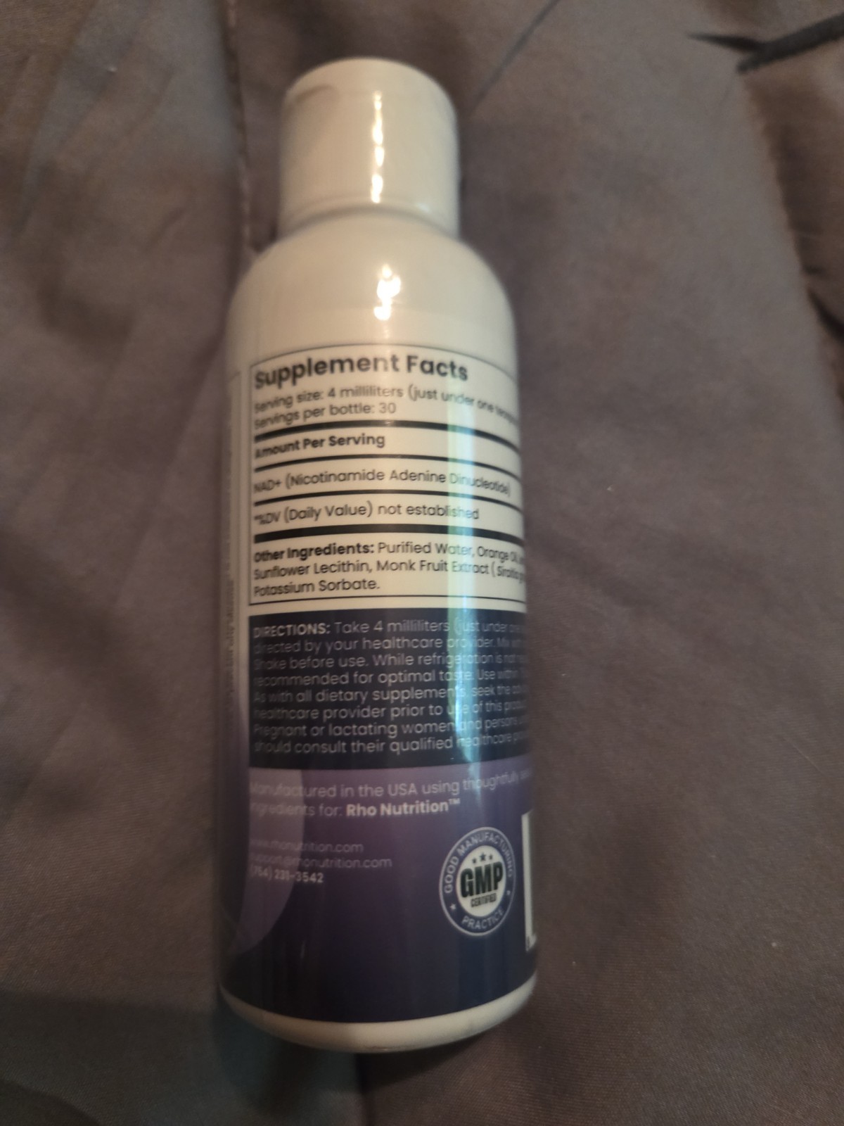 Rho Nutrition Liposomal NAD+ Liquid Antioxidant 4 fl oz 120 ml EXP 11/2027 NEW