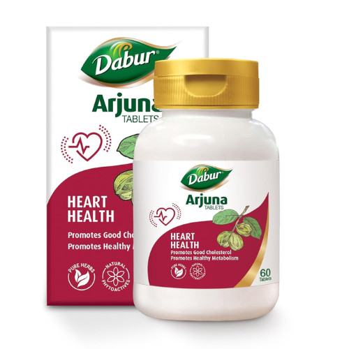 DABUR Arjuna Tablets – 60 Tabs | Promotes Heart Health | Manages Cholesterol