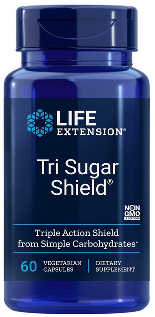 TRI SUGAR SHIELD BLOOD SUGAR GLUCOSE SUPPORT 60 Capsule LIFE EXTENSION